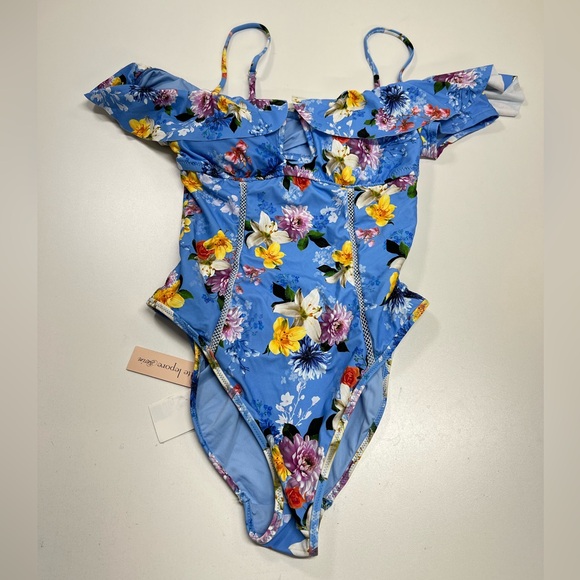 Nanette Lepore Monaco Bouquet Seductress One-Piece
Swimsuit Blue New With Tags - Picture 2 of 9